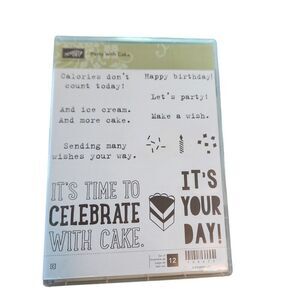 Stampin' Up! PARTY WITH CAKE‎ Stamp Set of 12 140672 Birthday Ice Cream Wish